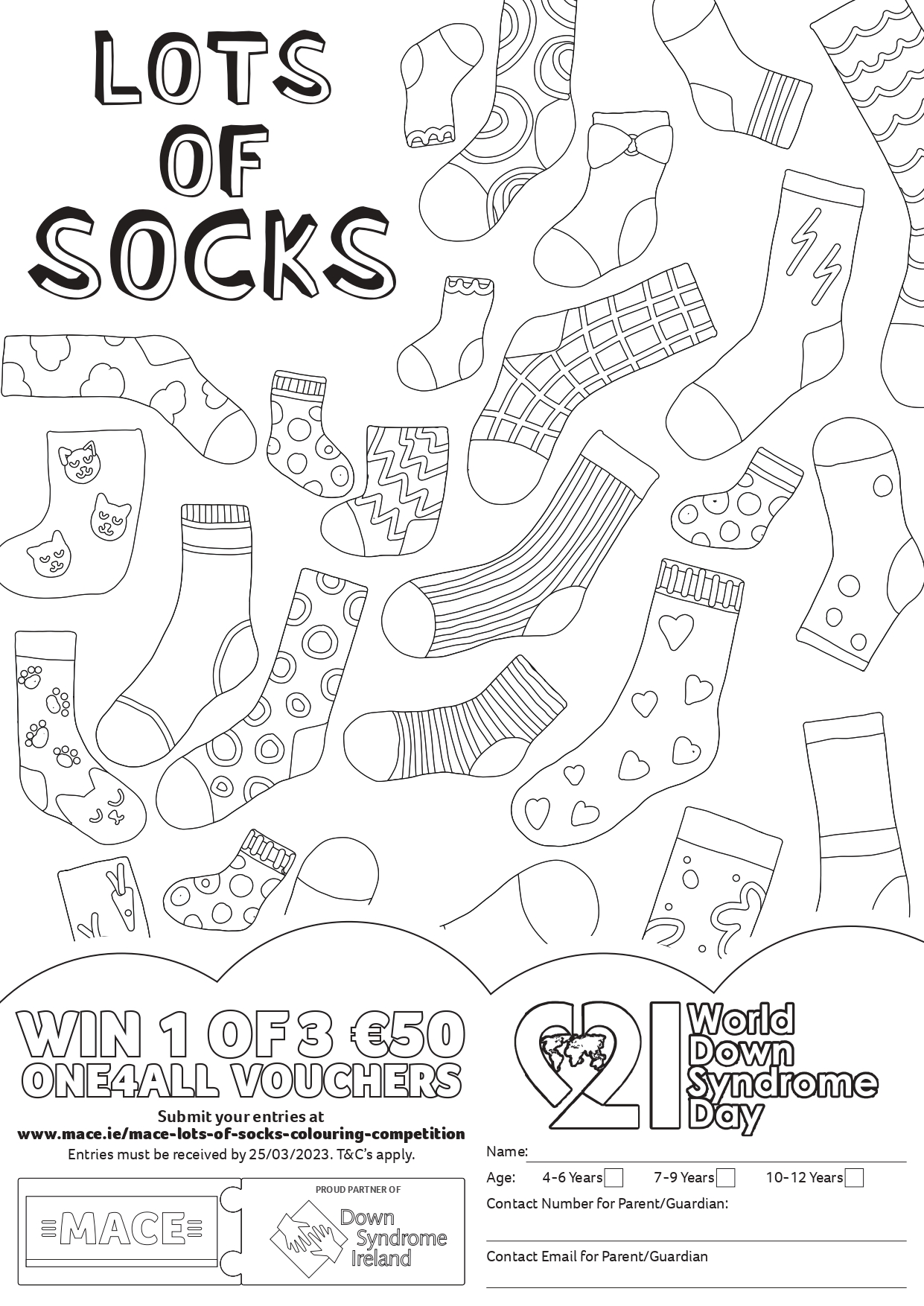 MACE Lots of Socks Colouring Competition